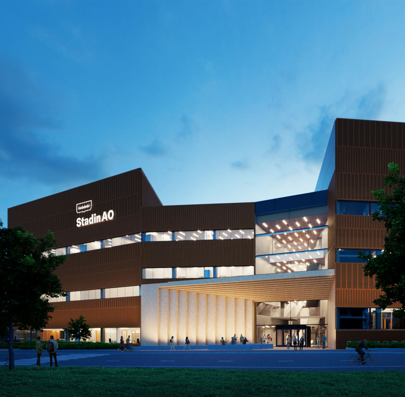 Acoustic wall panels and partition walls – Stadin Roihupellon Kampus, Helsinki